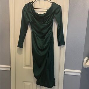 Sophisticated Emerald Long Sleeve Dress